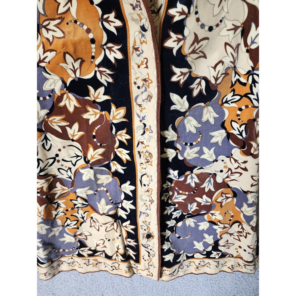 Vtg 70s Emilio Pucci Saks Skirt Set Women 12 Floral Velvet Jacket Maxi Skirt‎ - Picture 4 of 16